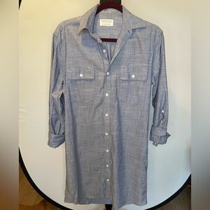 Emily Phillips Nashville Girlfriend Button Down Dress in Light Blue S/M $300